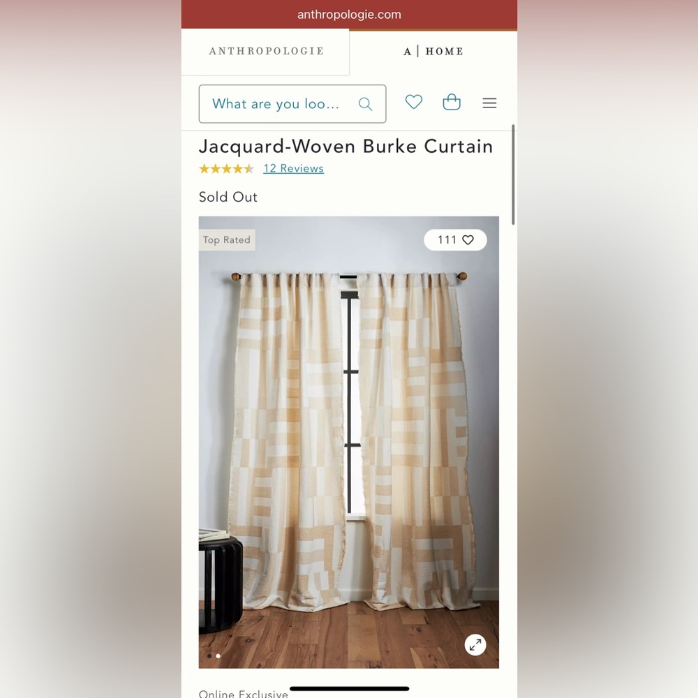 ISO Anthropologie Jacquard-Woven Burke Curtains